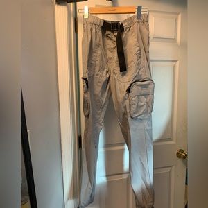 Primark Denim Cuffed Gray Cargo Pants Size Small